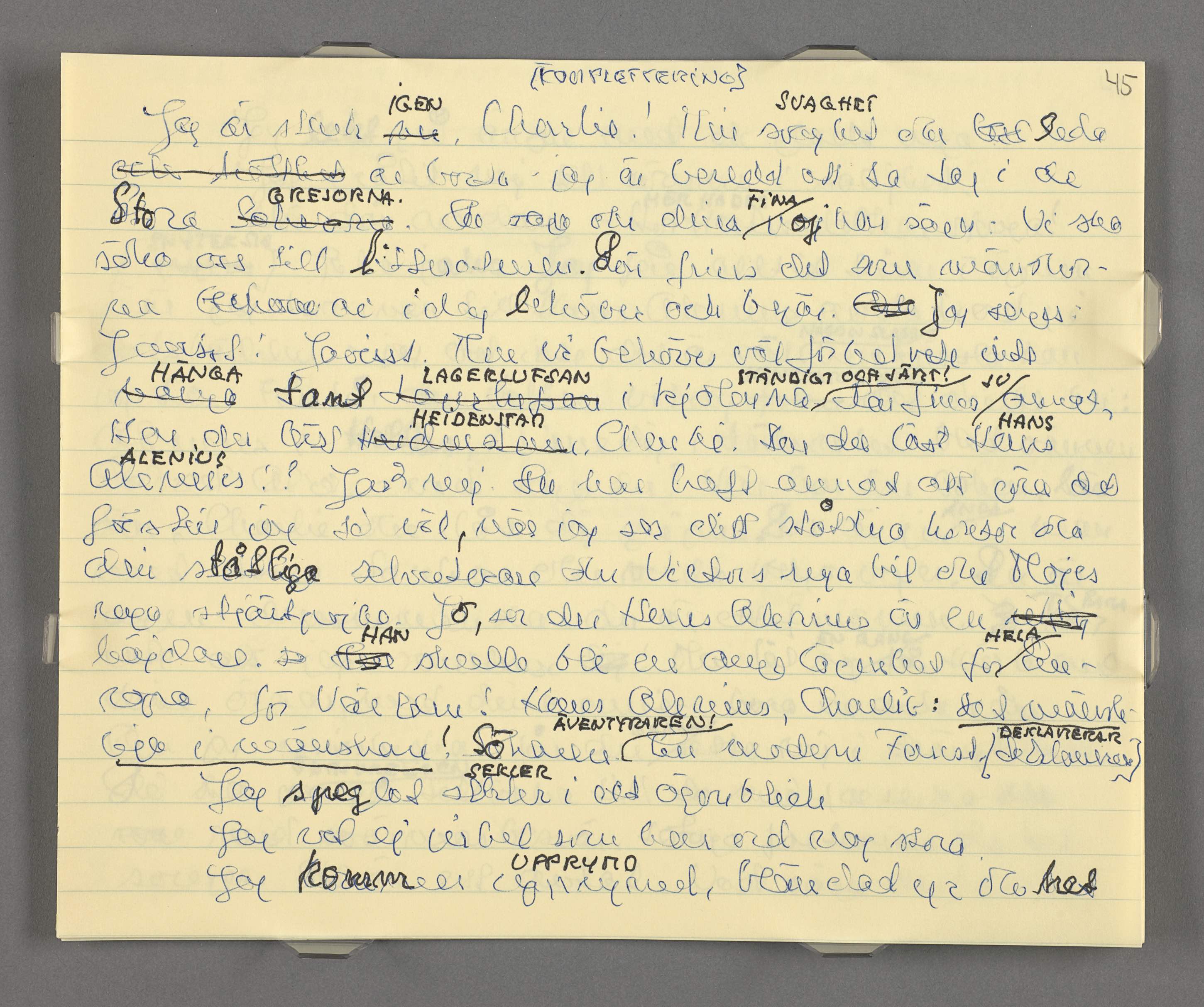 Sista skriket, 1993 Verk Ingmar Bergman