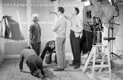 Djävulens öga, bakombild, Jarl Kulle, Bibi Andersson, Gunnar Fischer