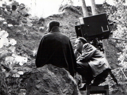 Det sjunde inseglet, bakombild, Bergman, Bengt Ekerot, eng