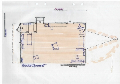 Bildmakarna, skiss 2, scenografi, Göran Wassberg