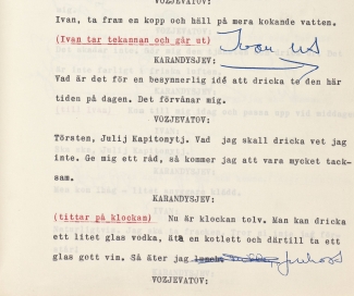 Apropå scen III. Något kryptiskt för utomstående.