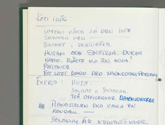 "Kom ihåg: Soffan hård så man inte sjunker ned."