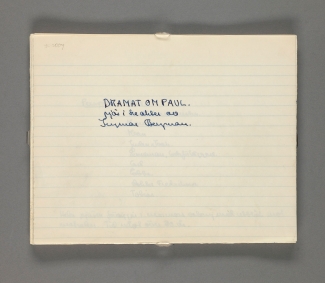 Title page of the handwritten script.