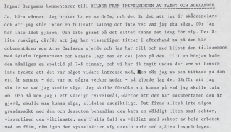 Commentary on Document Fanny and Alexander
